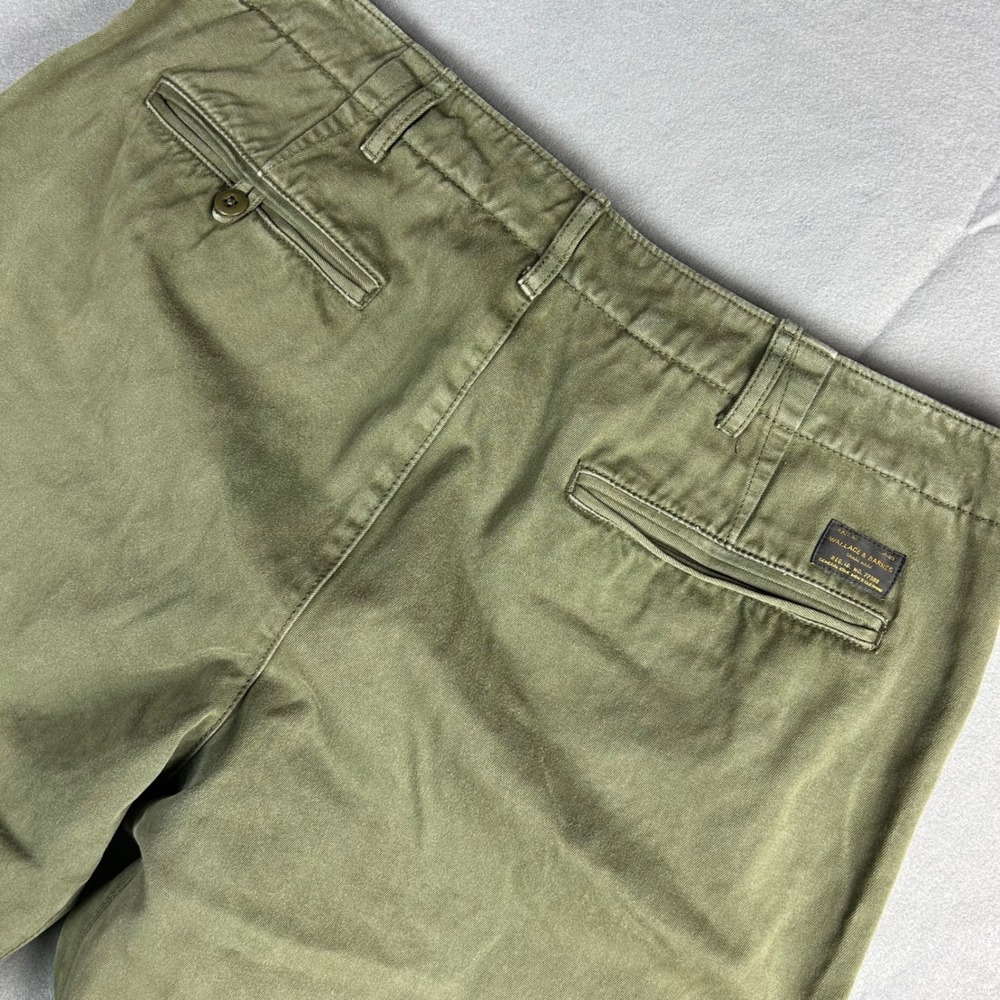 Wallace & Barnes Officer's Chino Pants Mens 35x32(35x30) Olive Green Selvedge